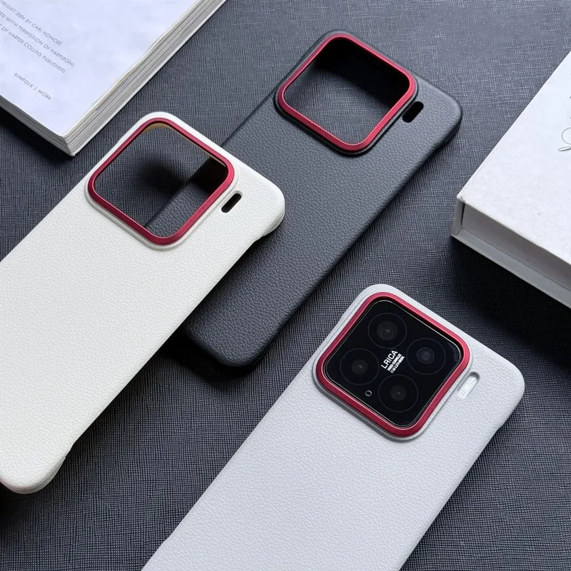 Frameless Slim Leather Texture Luxury Magnetic Half-Wrapped Hard Back Case