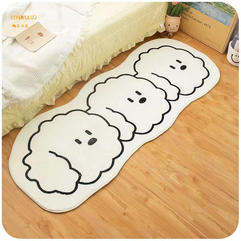 

Cute Furry Rug Cartoon Cat Kid Carpet for Bedroom Non-slip Bedside Area Rug Cute Soft Floor Mat for Living Room Table Mat Decor