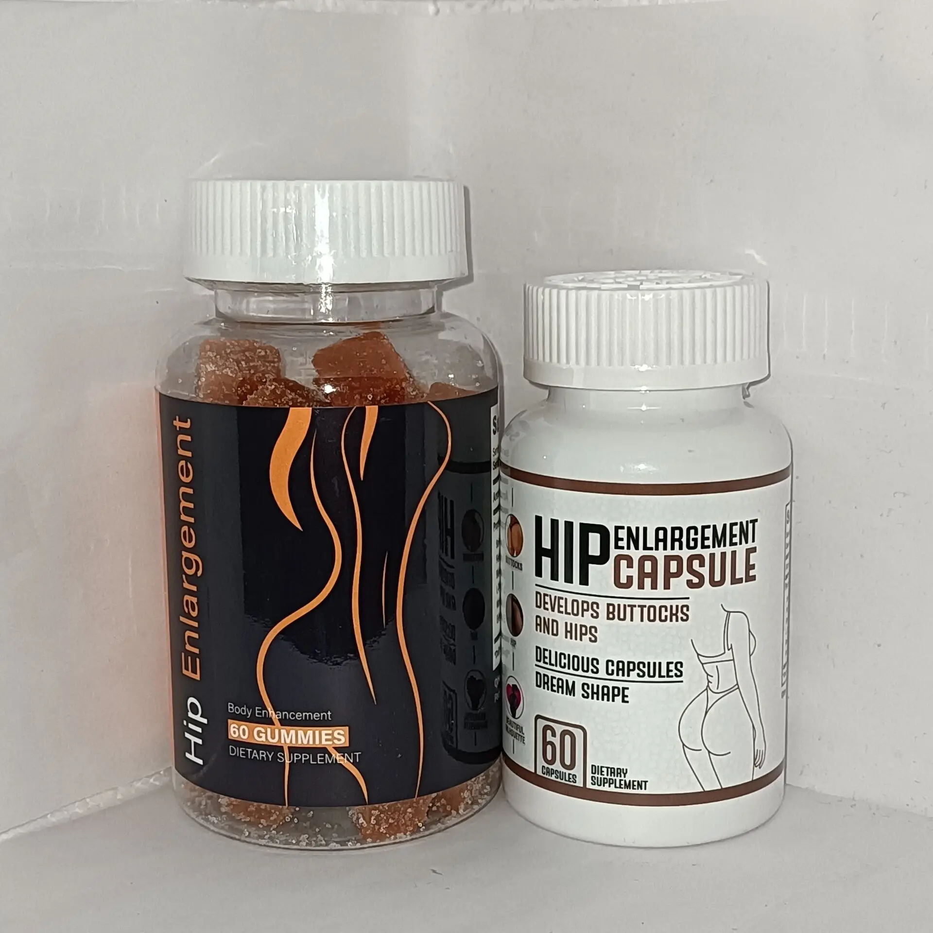 

2 bottles of Hip Buttock Enhancement Soft Candy+Hip Enlargement Capsules improve hip line and increase immunity health food