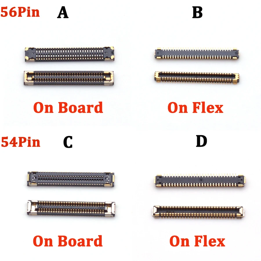 5Pcs 56Pin Display Lcd Connettore Fpc A Bordo Per Samsung Galaxy Note 20 Ultra/S20/S20 Ultra/S20 Plus/Note20 54Pin Ricarica Usb