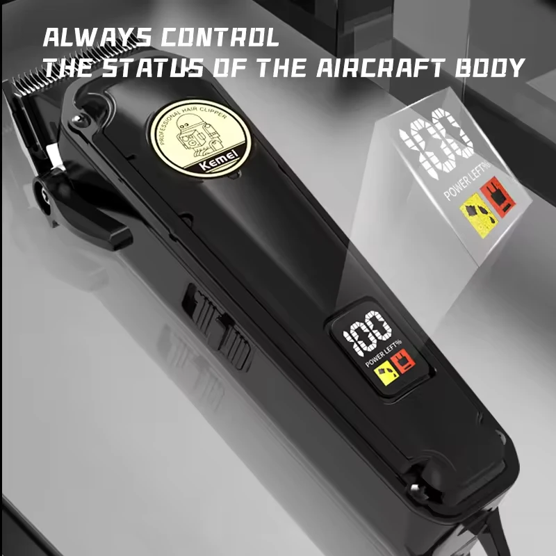 Kemei KM-2372 Lithium Battery Adjustable Trimmer Universal Serial Bus Rechargeable Cordless Electric Men's Trimmer