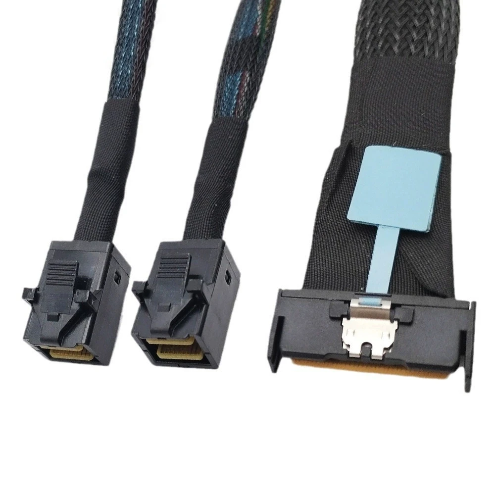 PCI-E Slimline GEN5 SAS insertion SFF-8654 8i 74Pin PCI-E Ultraport Slimline 4.0 to 2X SFF-8643 4i HD Cable