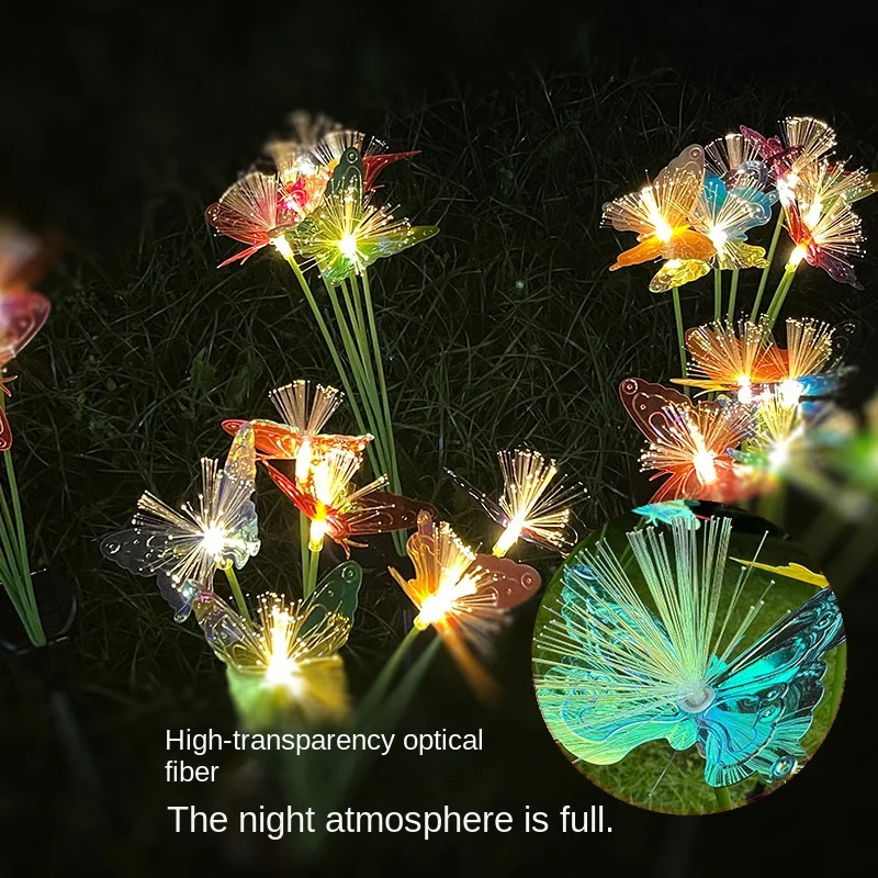 2pcs Butterfly Solar Lights Outdoor Decorations Waterproof Solar Garden Lights Christmas Party Outdoor Lighting Decoration