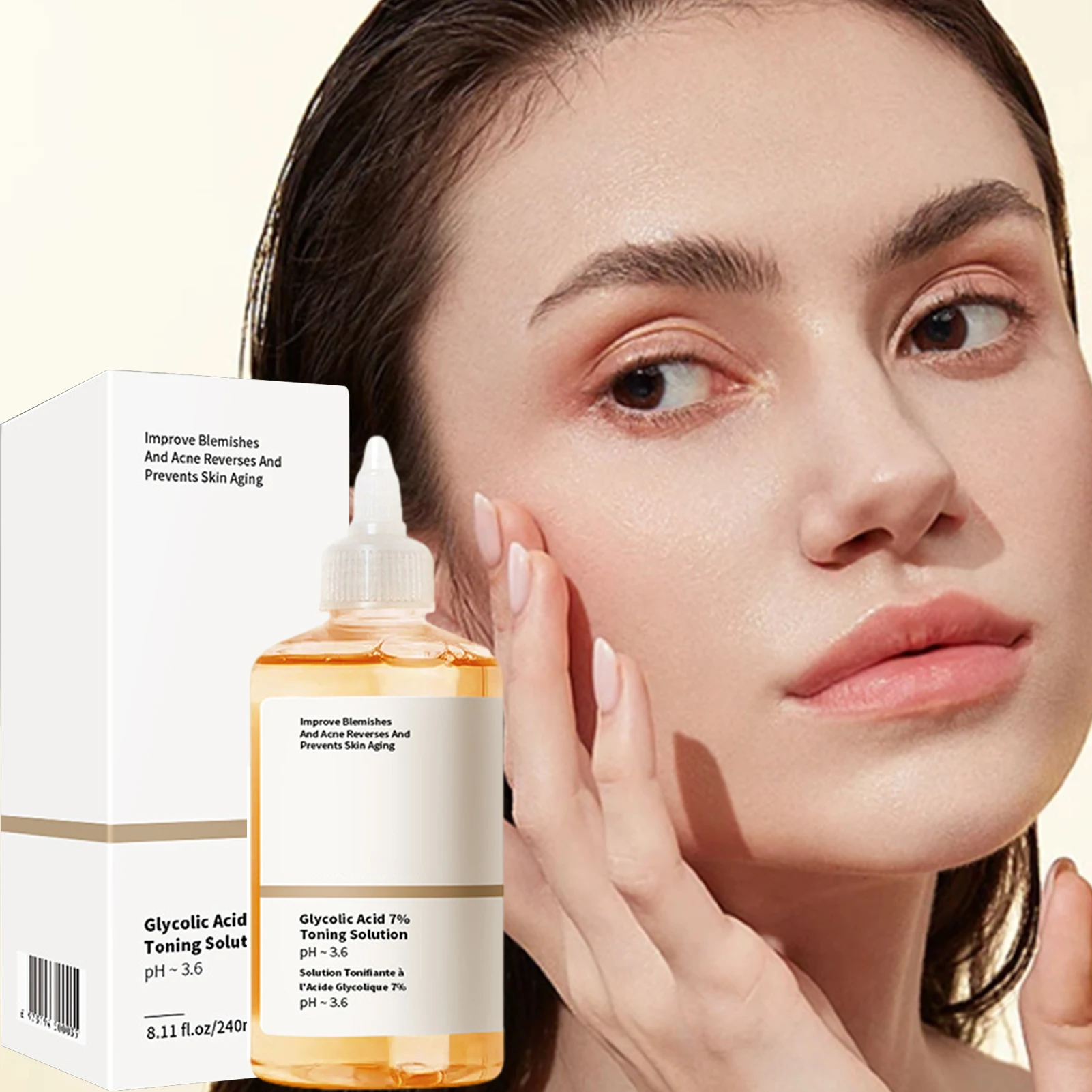 240ml Glycolic Acid 7% Toning Solution Acne Remover Lifting Firming Wrinkles Glowing Facial Care Glycolic Acid Toner
