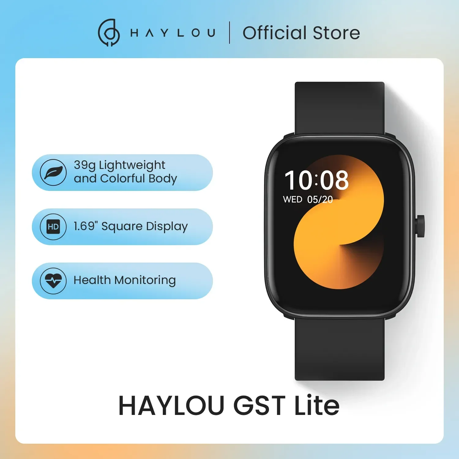 

HAYLOU GST Lite Smart Watch 1.69" Large Display Smartwatch Health Monitoring 30 Sports Modes Sport Watch Men Watch for Women