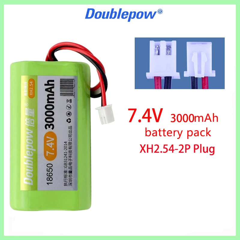 7.4V 3000mah 18650 li-ion battery pack with XH2.54 2P Plug 7.4V high  capacity 18650-2S lithium battery upgrade 3000mah wholesale - AliExpress