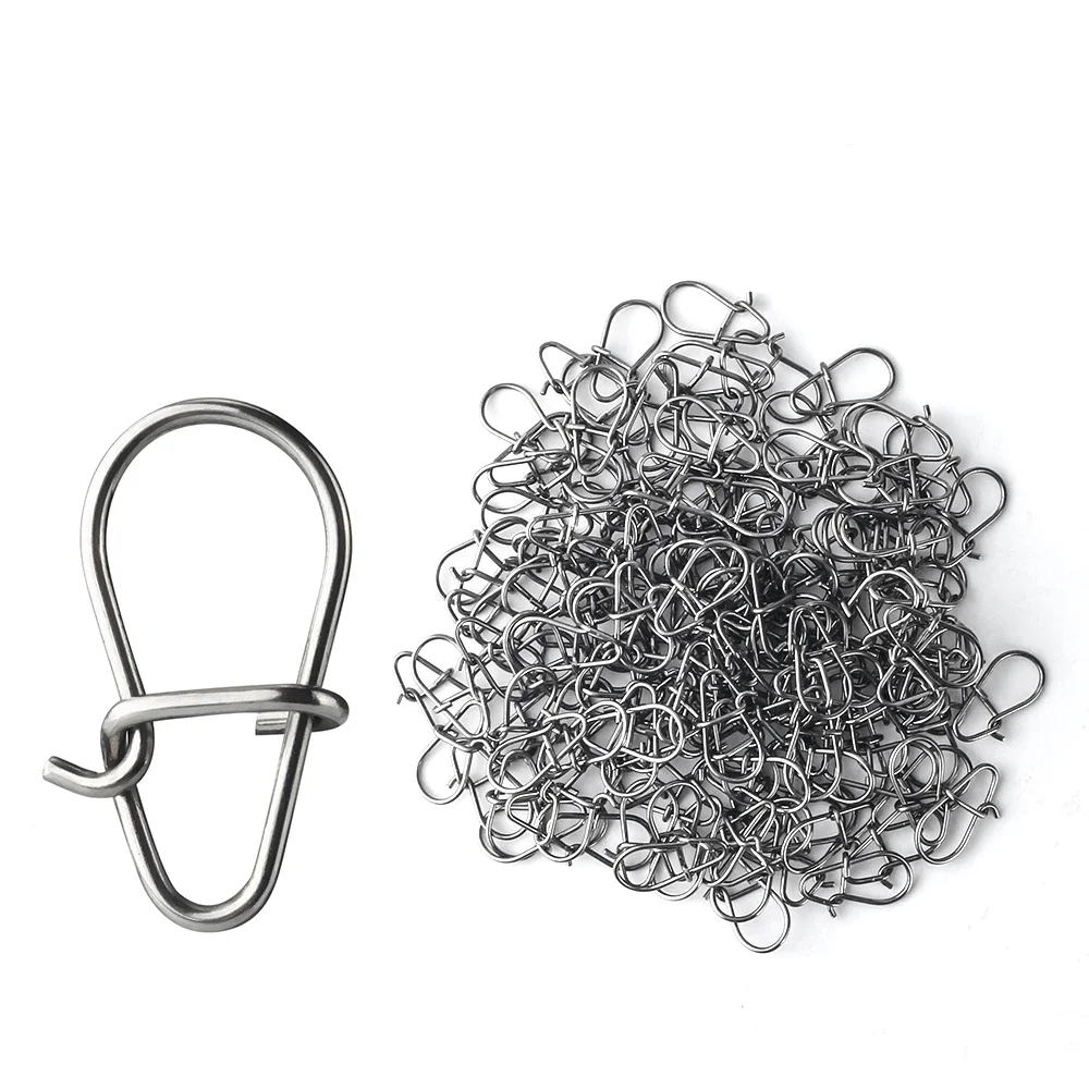 100Pcs Fishing Nice Hooked Snap Pin 304 Stainless Steel Rolling Swivel Lure Connector Fishing Tackle Accessories Fish Tool Fishing Connector