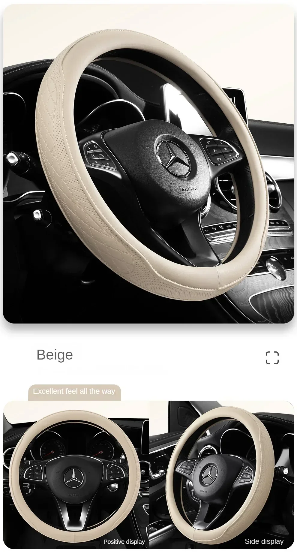 Auto-Lenkradbezug hat keinen Innenring, Lenkradbezug, rutschfest, atmungsaktiv, universelles Mikrofaser-Leder – Detail 11