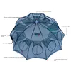 4-16 Holes Strengthened Fishing Net Shrimp Cage Foldable Nylon Automatic Umbrella Shape Fish Trap Cast Folding Landing Net 3