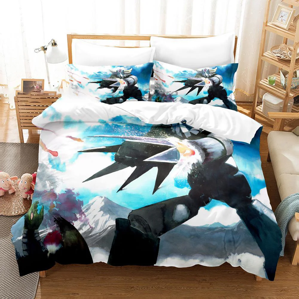 

Goldorak 2/3pcs Bedding Set 3D Printed Grendizer Duvet Cover 3Pcs Double Twin Full Queen King Adult Kids Bedclothes Quilt Cover