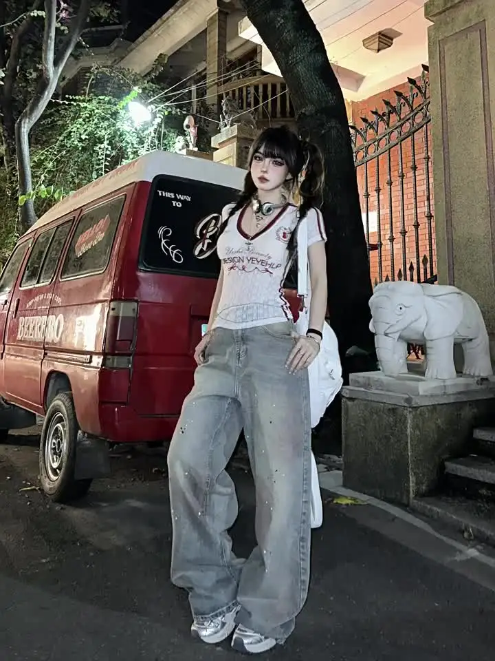 Микропрозрачная кружевная футболка с v-образным вырезом и вышивкой женский топ