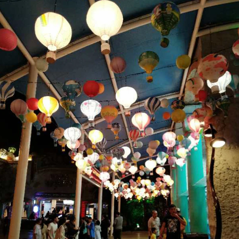 Description Picture 4 of item1pc Christmas Lantern 30cm/40cm Folding Hot Air Balloon Paper Lanterns  Wedding Birthday Christmas Party Home Hanging Decorative