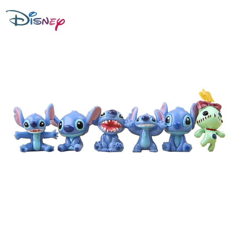 Figurines d'action Disney CAN o & Stitch, mini figurine point, micro  paysage, décor de gâteau, jouets Kawaii, cadeaux de Noël, 3cm, 12 pièces -  AliExpress