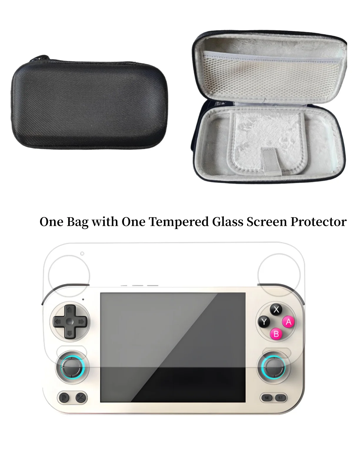 Supmay Hard Carrying Case For RG477M/ RG406H/ RG CubeXX/ RG Cube Retro Handheld Game Console, Retro Game Travel Storage Holder With Mesh Bag For SD Card, USB Charging Cable, User Manual