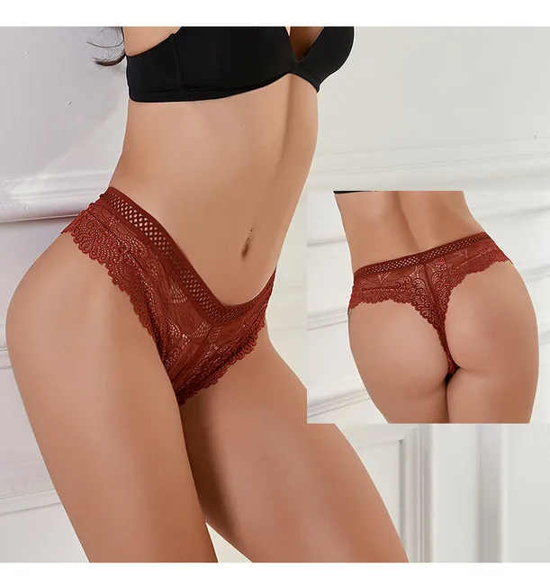 Plus Size Sexy Lace See Through Thong for Woman One-piece Panties Low-waist  Seamless Brief Hollow Out Underwear Soft G-string - AliExpress