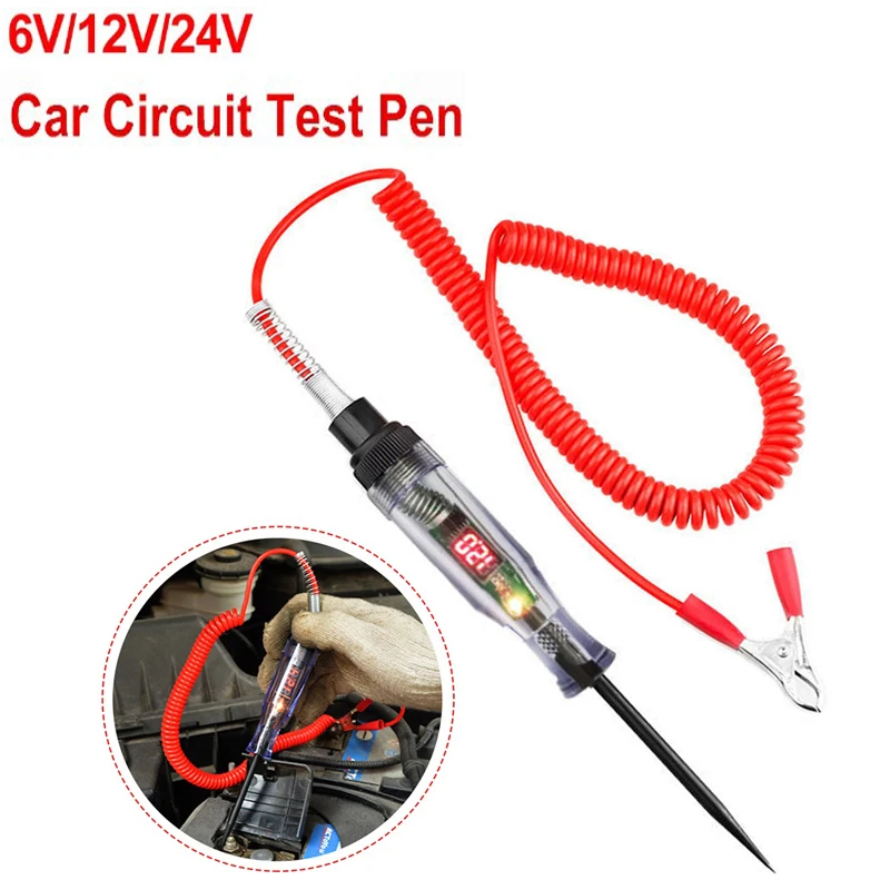 Testeur De Circuit 6-12V Pour Voiture - Sonde Longue Avec Lumière - Outil De Diagnostic Auto