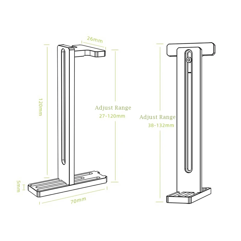 Uso Universal Placa Gráfica Suporte Vertical Vga Suporte Fixo Liga de Alumínio Completo Ajustável Multi Funcional Preto Cinzento - Imagem 2