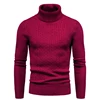 2024 Autumn New Sweater Men's High Collar Elastic Knit Fried Dough Twists Pattern Casual Versatile Top Tight and Warm 3