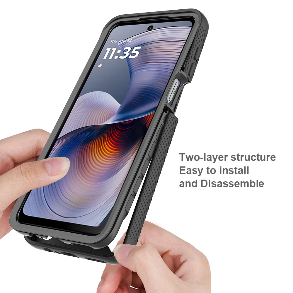 Armor Defend Shockproof Phone Case with Hard PC Frame and TPU Shell