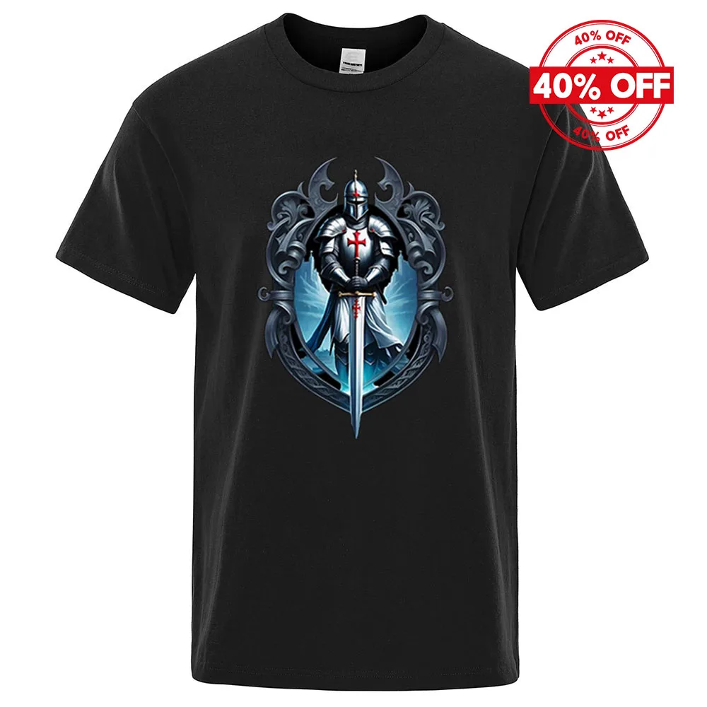Summer Mens Casual Short Sleeve Knights Templar Tshirt