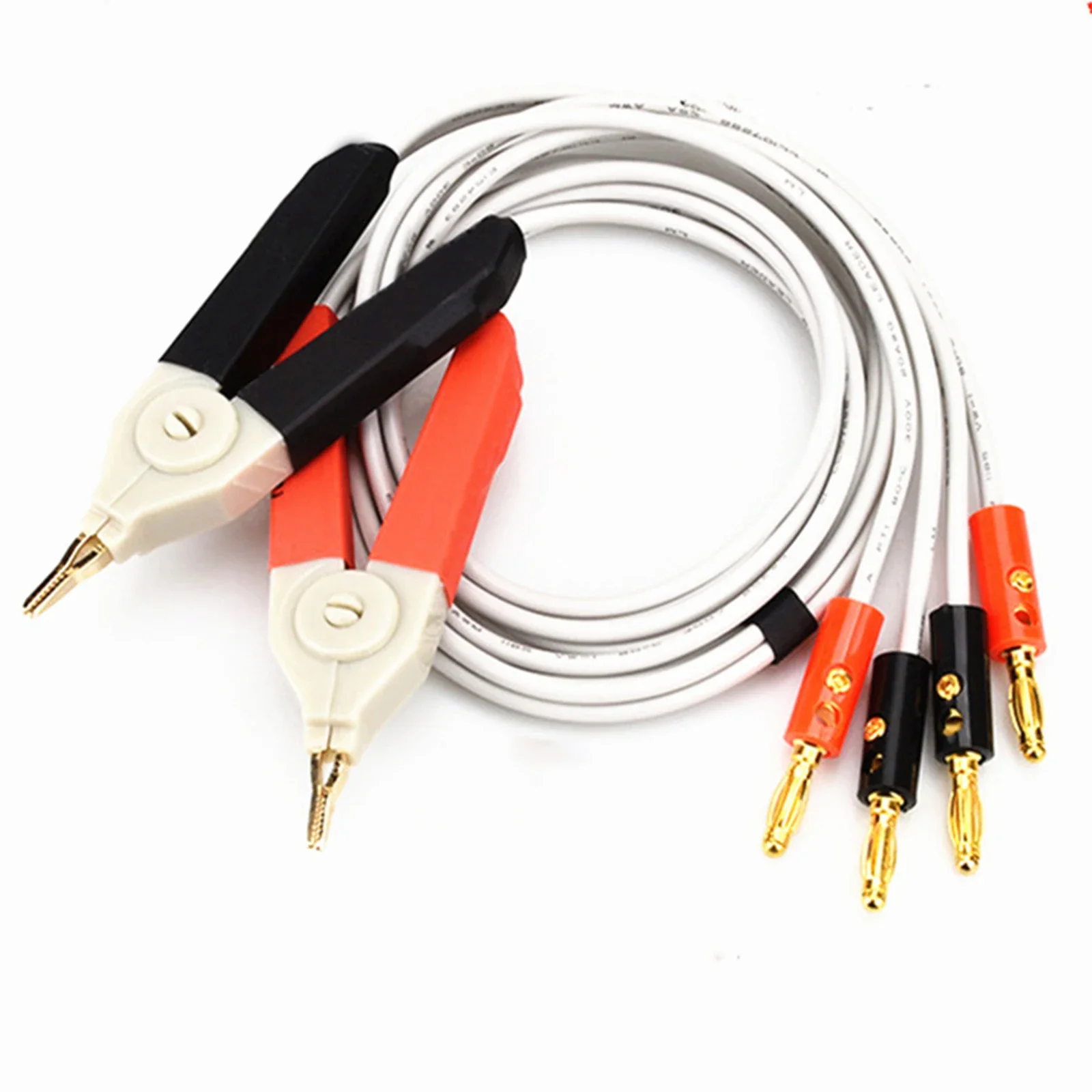High Performance LCR Meter Test Cable Terminal Kelvin Clip Wires Gold Plated Clamp Safe Material 33 5inch/850mm Length