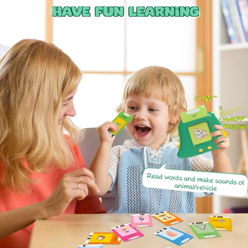 Little Dinosaur Learning Machine for Children, Talking Flash Card, English、Spanish、French Electronic Early Education Machine 4