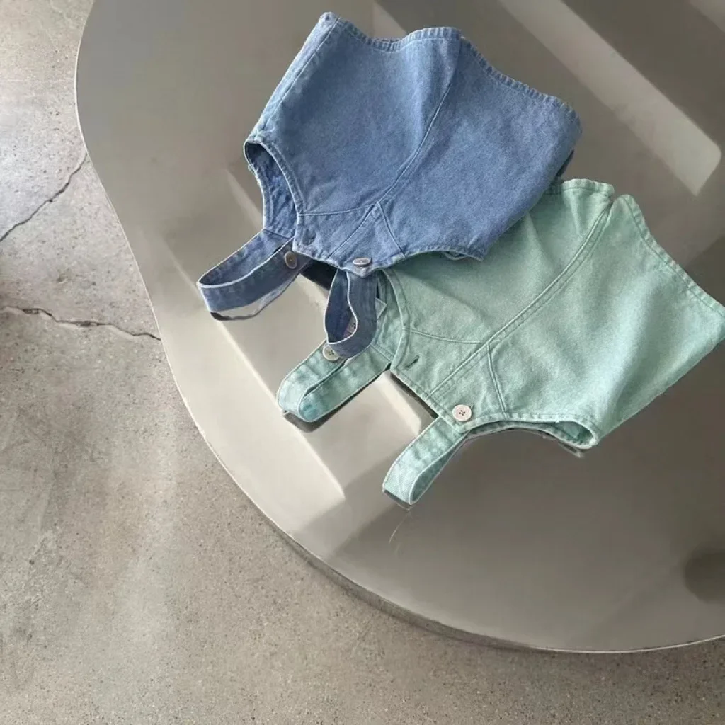 Korean Version Ins Summer New Shorts, Denim Overalls, Cool and Breathable Loose Pants for Boys and Girls, Versatile for Summer