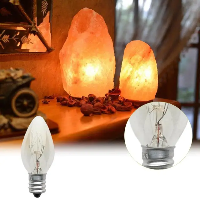 Bombillas de lámpara de sal del Himalaya de 15 W, paquete de 12 bombillas  de luz nocturna regulables con base E12 para lámparas de sal, difusor de