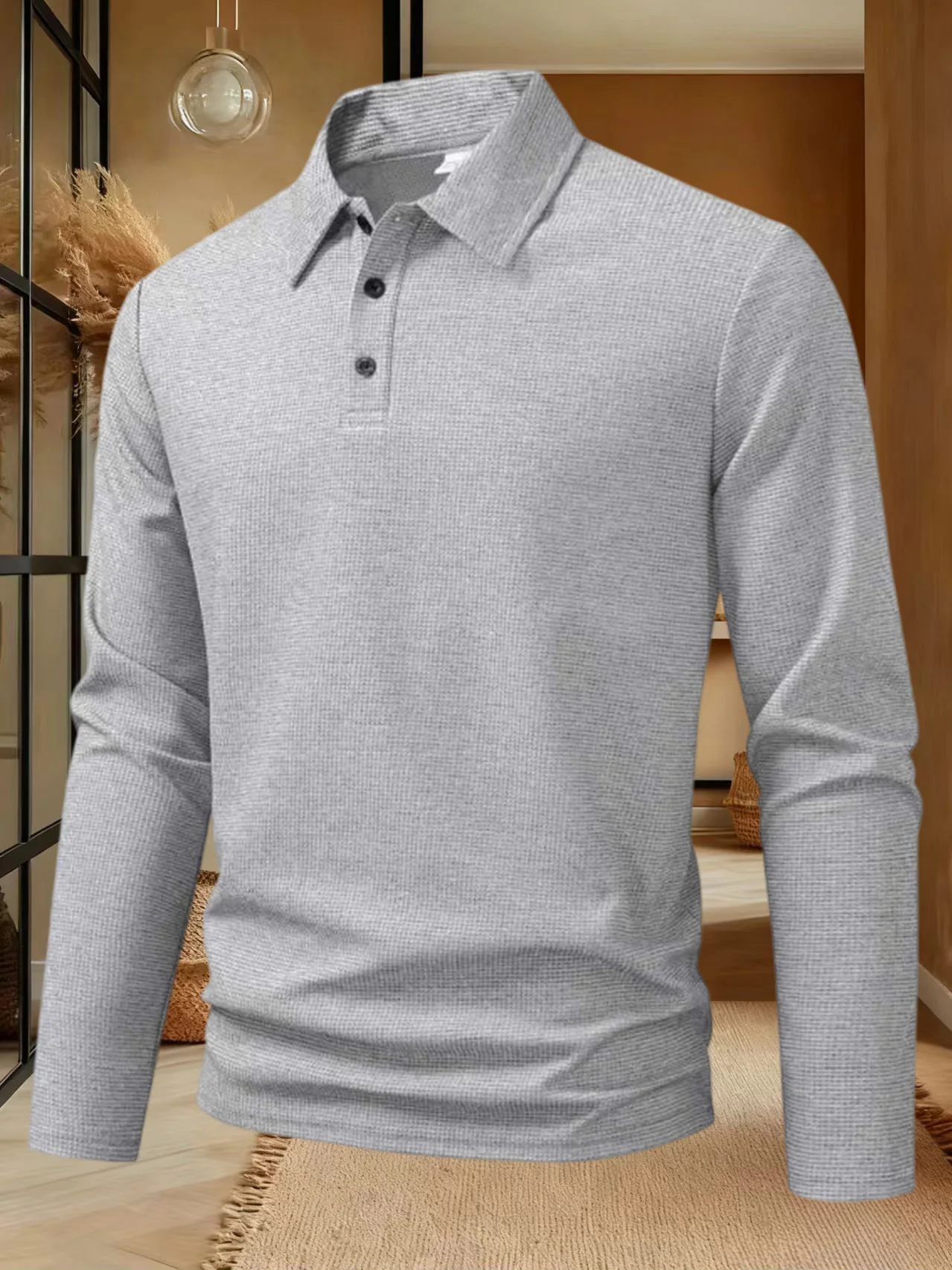 Men’s solid color base layer top for casual outfits