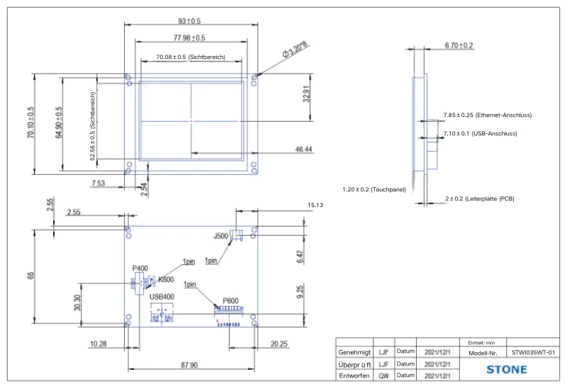 STONE A 4,3-15,1 Zoll HMI-Displaypanel ohne Touchscreen für RS422 CPU Cortex A8 1GHz für Arduino esp32 – Detail 6