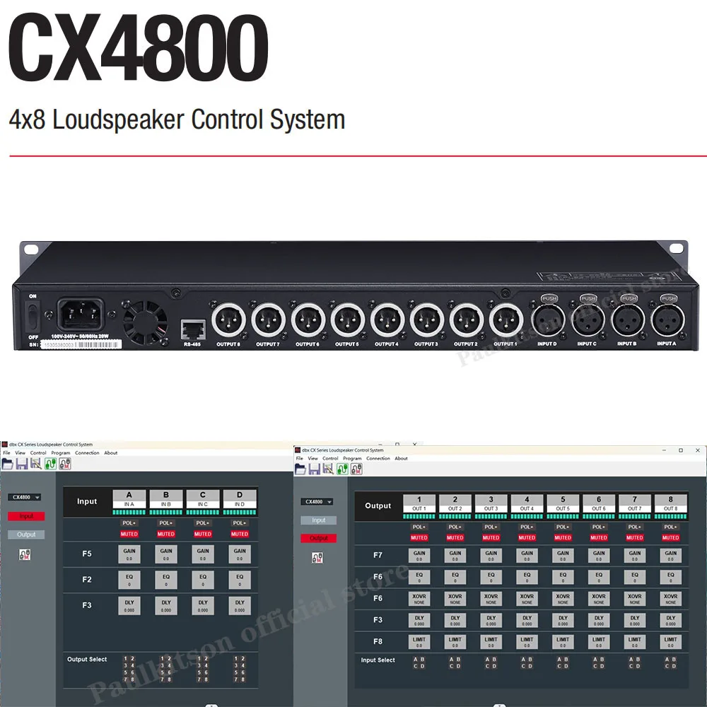 Professional Digital Audio Processor DriveRack CX4800 Compatible Original Software 4 In 8 Out For Loudspeaker control system