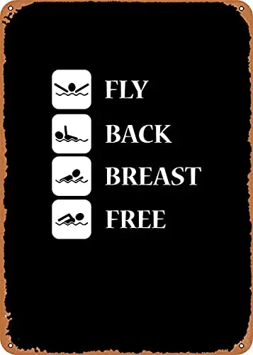 

Fly Back Breast Free Vintage Look Metal Sign Art Prints Retro Gift 8x12 Inch