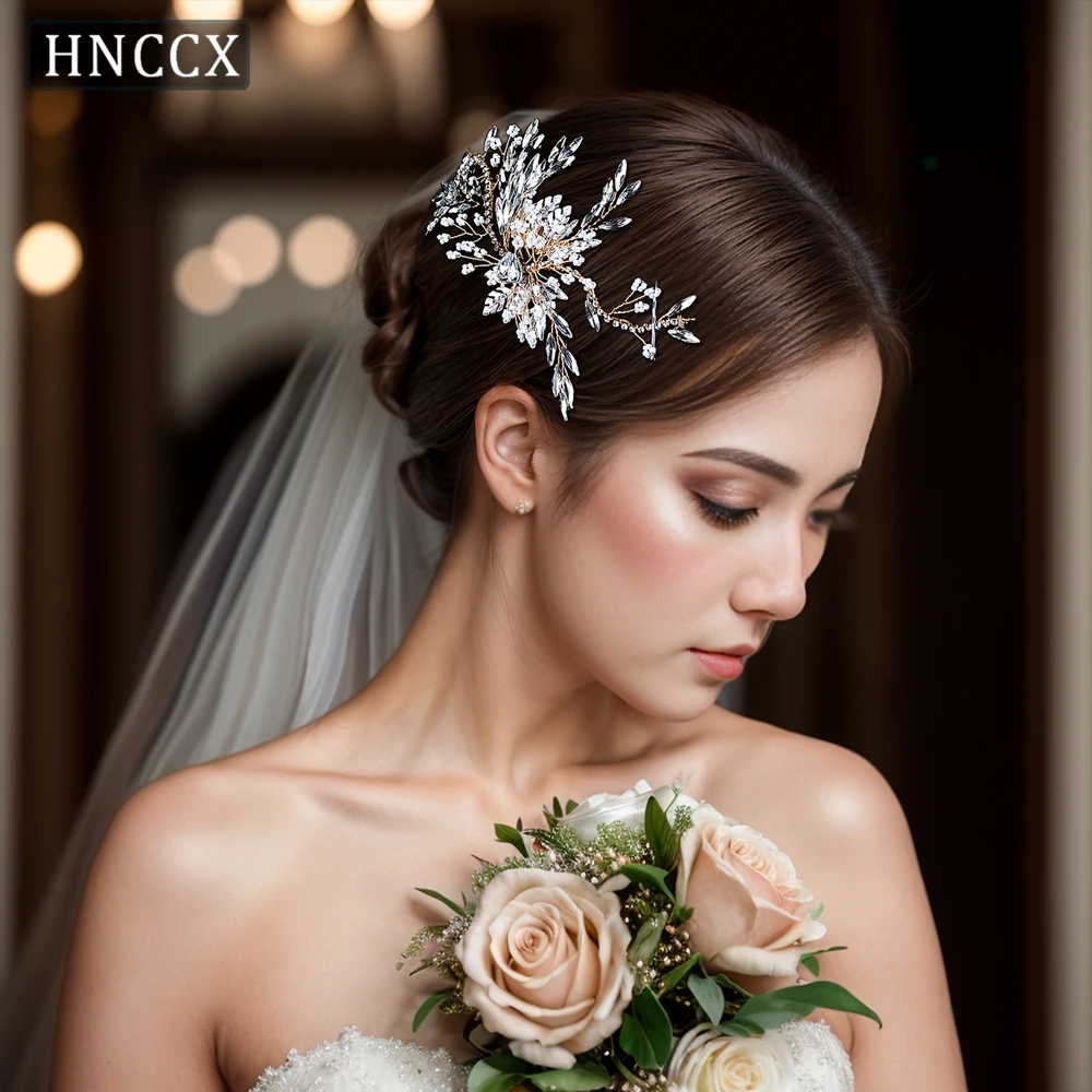 

HNCCX Bridal Headpiece Wedding Hair Accessories Bride Tiara Headband Rhinestone Headdress Beaded Bridesmaid Headwear CP277 ﻿