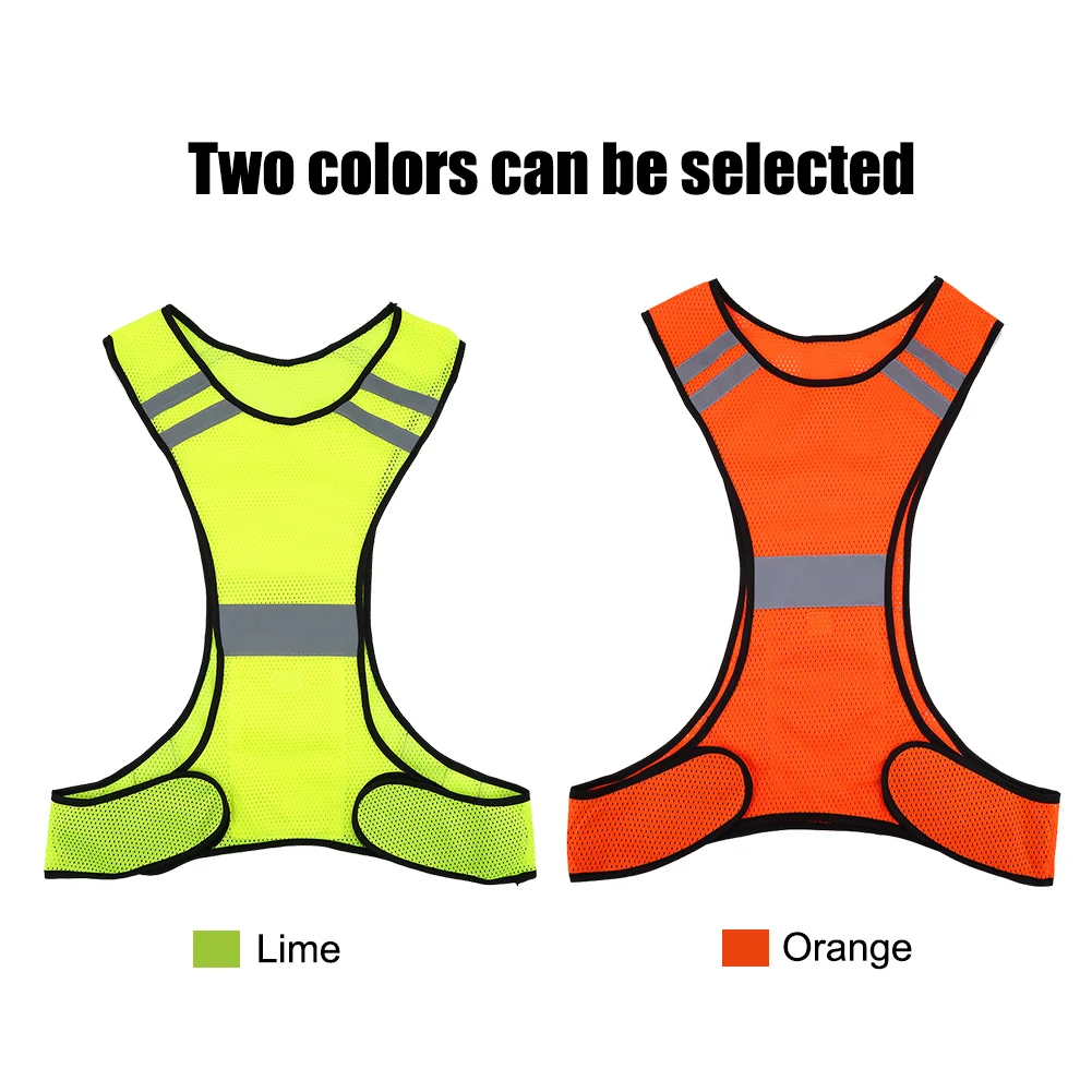 High Visibility Running Vest Breathable Fluorescent Mesh Vest Lightweight Adjustable for Mens Womens Outdoor Night Riding