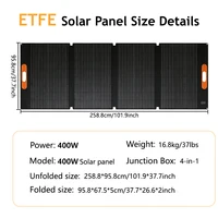 Panneau solaire pliable 400W pour stations d'alimentation, camping, générateur d'énergie d'urgence, charge hors réseau 2