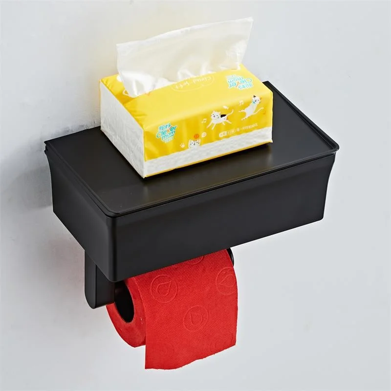 2In1HomeAdhesiveToiletPaperHolderBoxwithShelfandStorageBox
