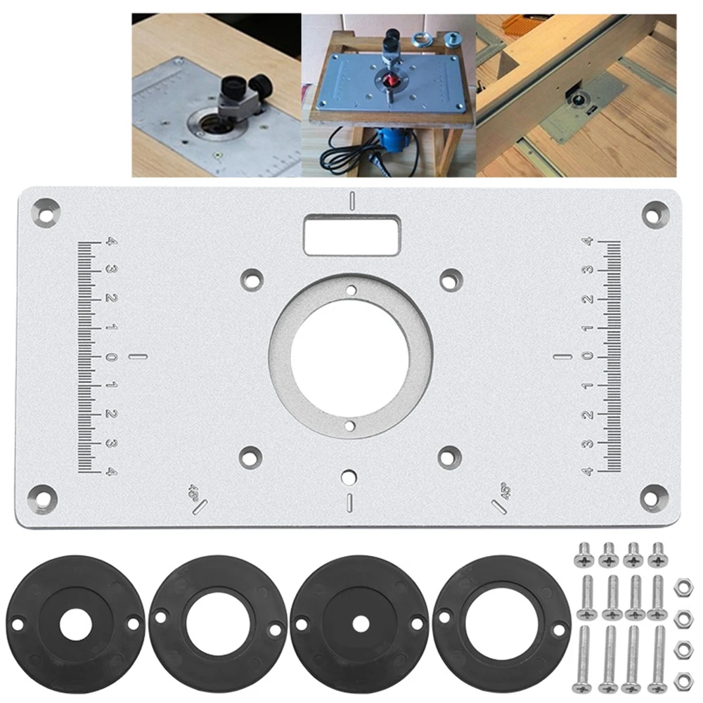 

Multifunctional Aluminium Router Table Insert Plate Woodworking Benches Wood Router Trimmer Models Engraving Machine Tool Set