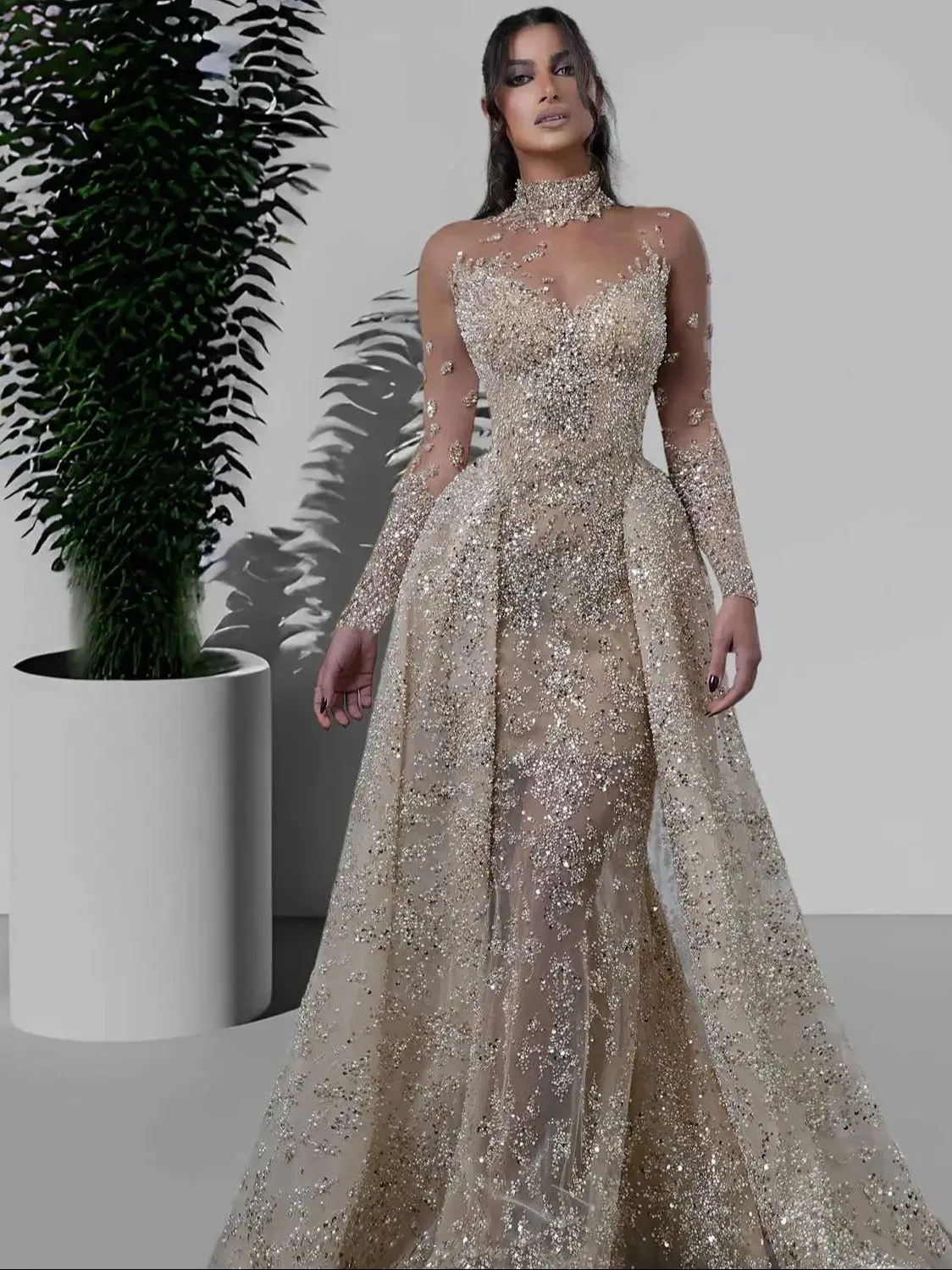 أنيقة بلينغ الترتر حورية البحر فساتين لحضور الحفلات الموسيقية الحبيب الترتر الطابق طول الأميرة العروس فساتين السهرة Vestidos De Novia