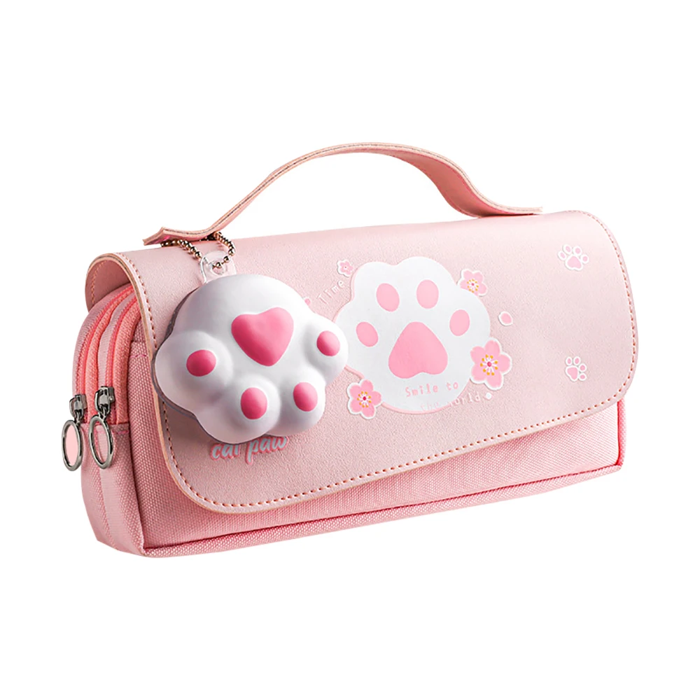 

INS Decompression Stationery Box for School Students Cute Pen Bag Pink Girls Handheld Pencil Case Holder Large Pencil Box Pouch