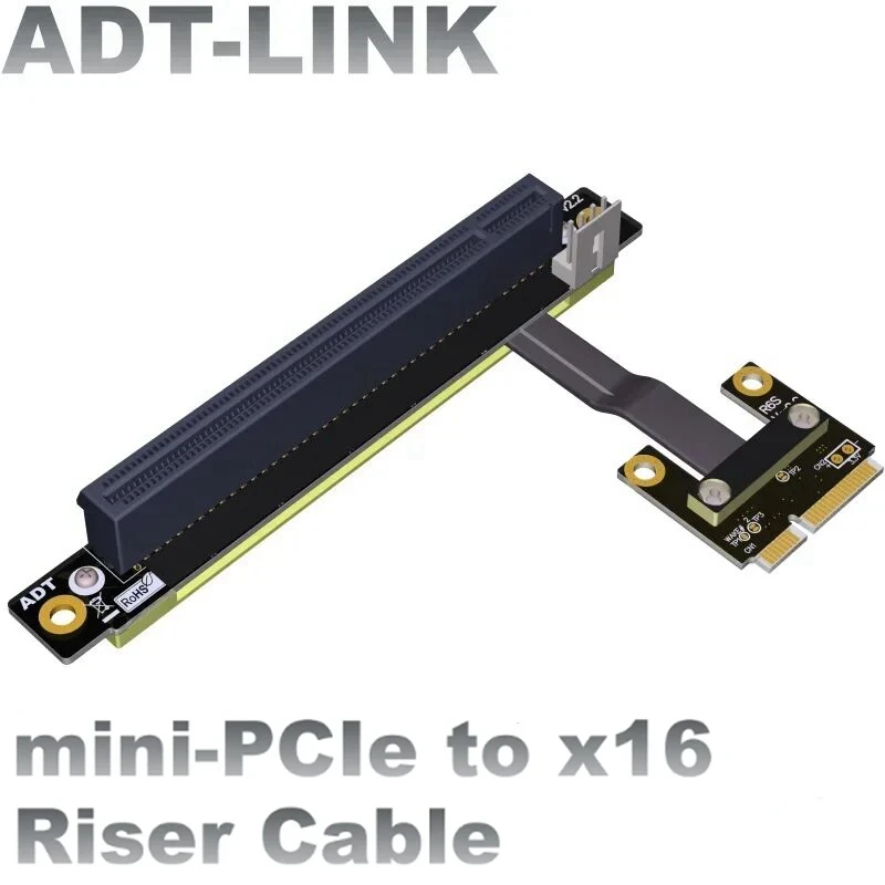 Adt-Link Cavo Riser Da Mini-Pcie A X16 Scheda Di Rete Wifi Wireless Pci-E X16 Estensione Scheda Grafica Video Adattatore Extender Mpci-E