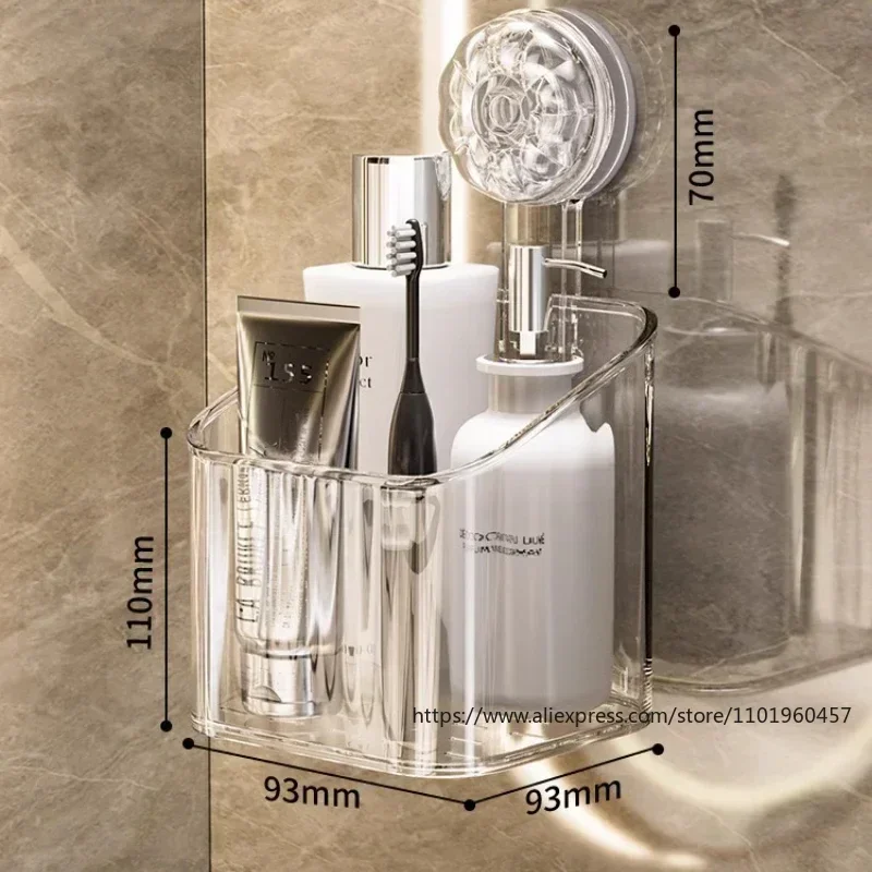 Multi-functional Bathroom Shelf with Suction Cup, No Drilling Needed Shower Caddy for Shampoo Conditioner Soap Razors 5
