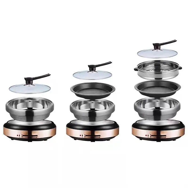 BBQ Multi-functional Electric Hot Pot Household Split Pot Electric Steamer Pan Frying Pan Non-stick