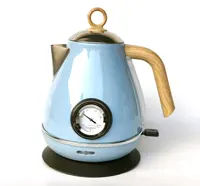 Automatic 1.7L Electric Kettle Water Boiler Vintage Painted Wood Grain 304 Stainless Steel Thermometer 2000w 220V 1
