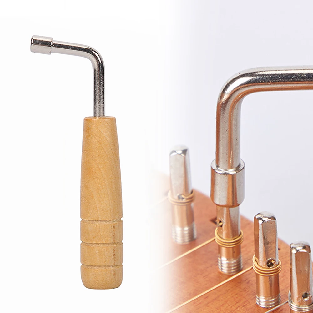Musical Instruments Accessories Lyre Harp Tuning Wrench Tuner Lever Wooden Handle L-shape Square