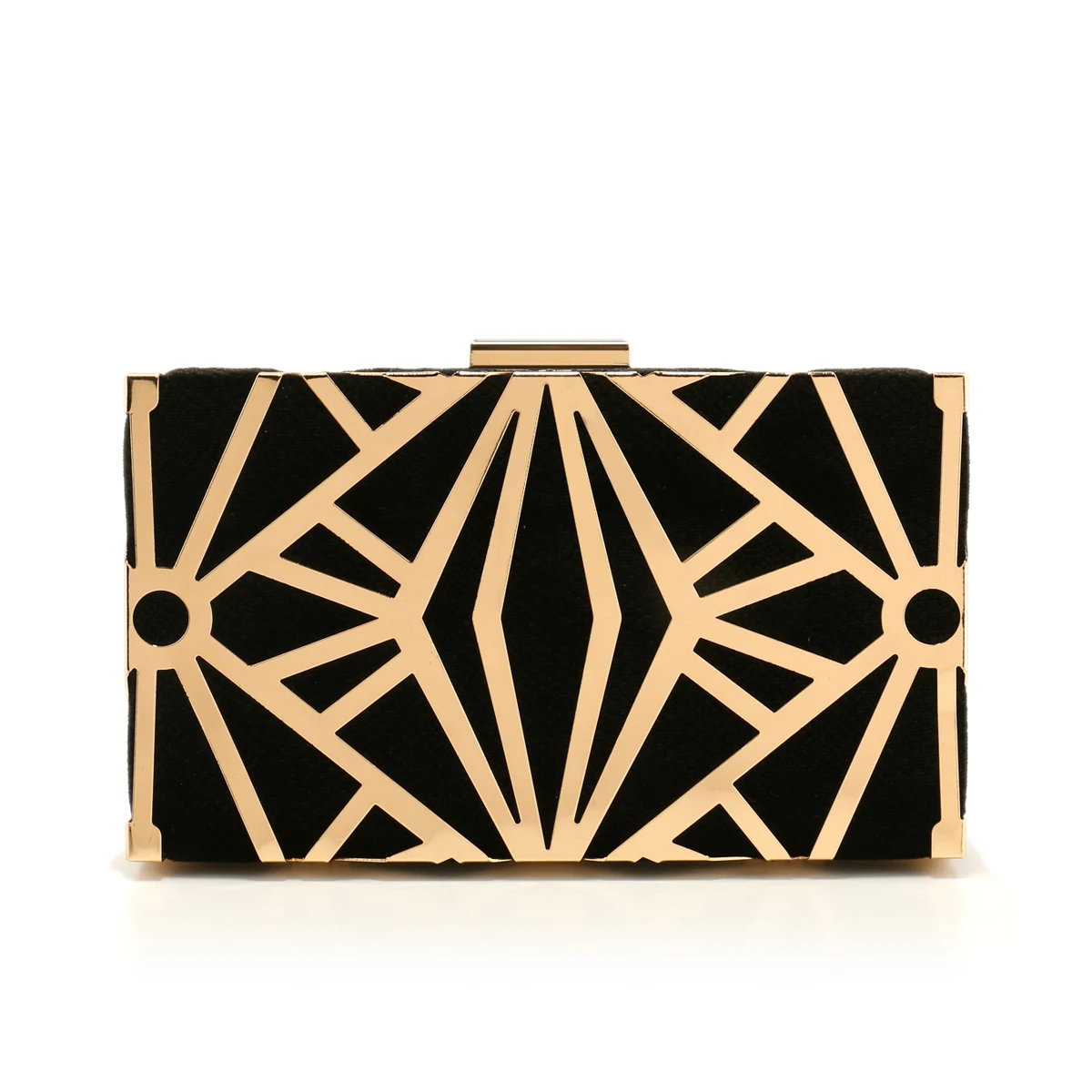 Green Glitter Metal Evening Clutch Bag for Women