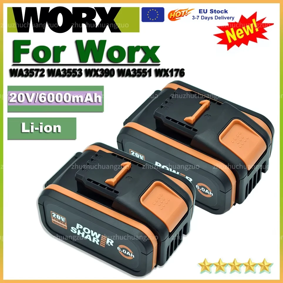 Oryginalna bateria litowo-jonowa Aste do Worx WA3551, WA3553 WX176 WX550 WX386 WXino 3 WXgain, WX800, WU268 20V, 8,0 Ah