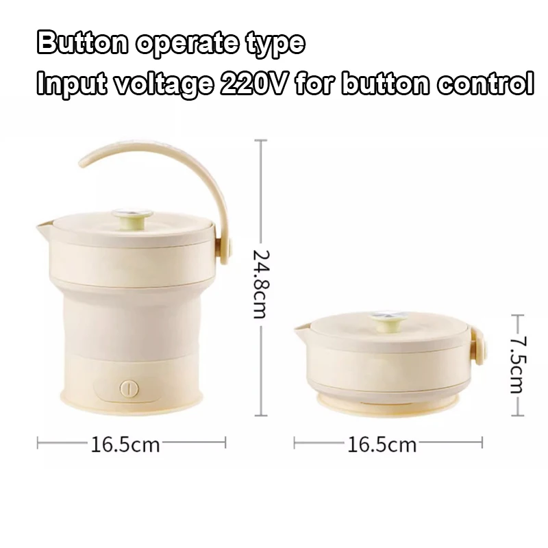 110V/220V Portable Travel Folding Electric Kettle Silicone Hot Water Heater Teapot Foldable Camping Coffee Boiler Milk Warmer