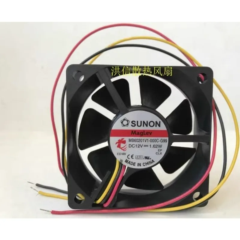 

New Cooler Fan for SUNON MB60201V1-000C-G99 DC12V 1.62W 3-wire Fan 6020 60*60*20MM