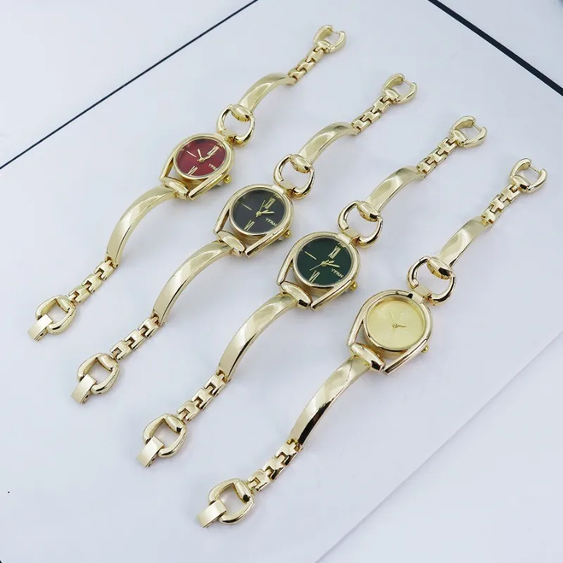 Ladies Vintage Button Hand Bracelet Watch - Casual & Fashionable