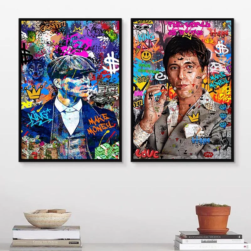 Bold Urban Graffiti Art Print - Retro 80s Street Style Canvas Decor
